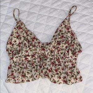 Cropped floral tank